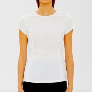 Theory White Carrian Precise-2 Classic Top
